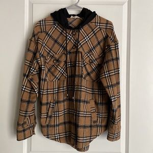 Plaid shacket, like new
